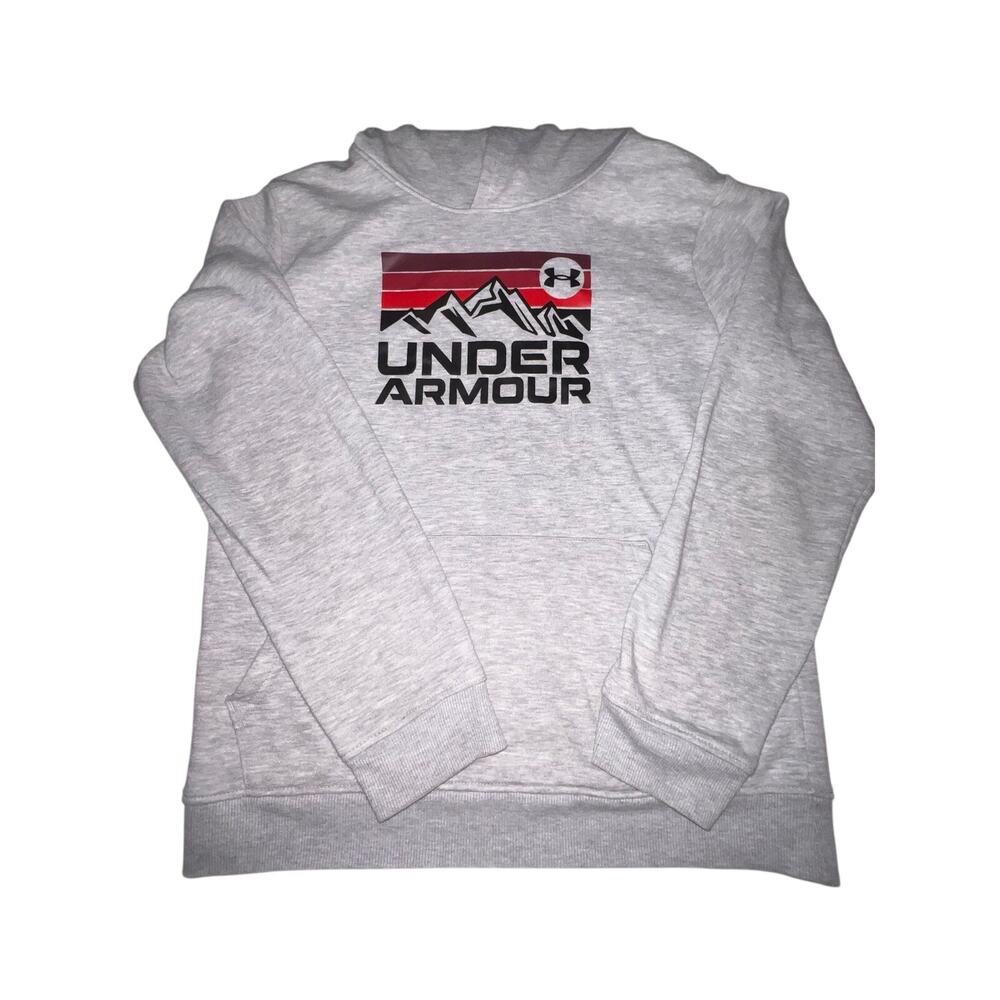 Youth Under Armour Hoodie Gray Fleece Lined Pullover Sweatshirt Youth XL YXL